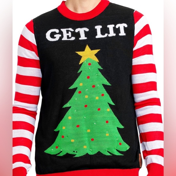 Tipsy Elves Get Lit Light Up Ugly Christmas Sweater - Size S - Black/Red - NWOT - Picture 11 of 11